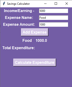 As we click on the button, the expense gets added