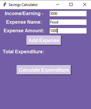 Filling the Expense section
