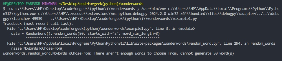 random_words Method 3