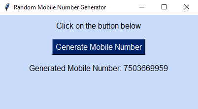 Displays Generated Number