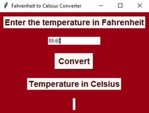 Creating a Temperature Converter in Python Using Tkinter | CodeForGeek