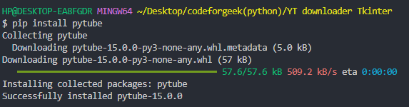 Pytube Installation