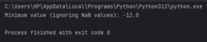 numpy.nanmin() in Python: Finding Min Value Ignoring NaN | CodeForGeek