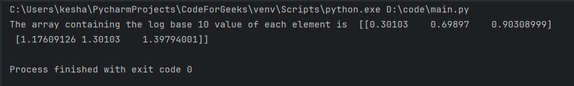 What is the log10 Function in NumPy? | CodeForGeek