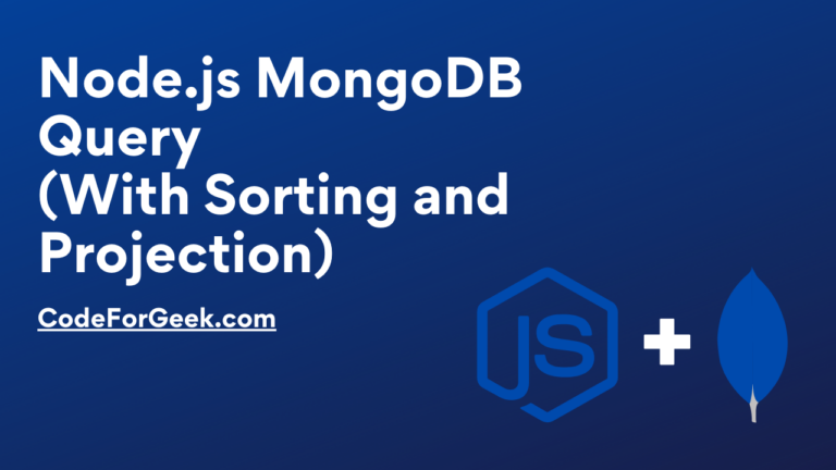 Node Js MongoDB Query