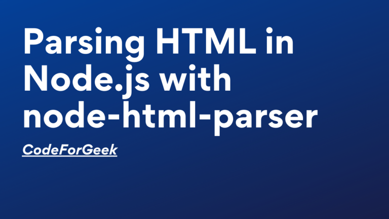 Parsing HTML