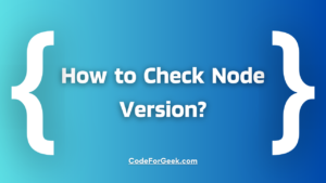 How To Check Node Version