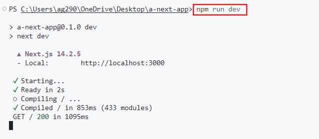 Running npm run dev