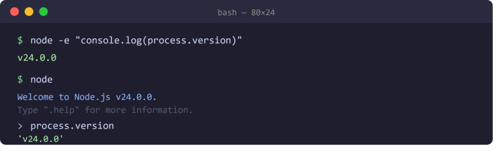 check your Node version programmatically