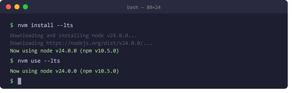 update Node.js to the current version