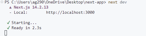  Running next dev again