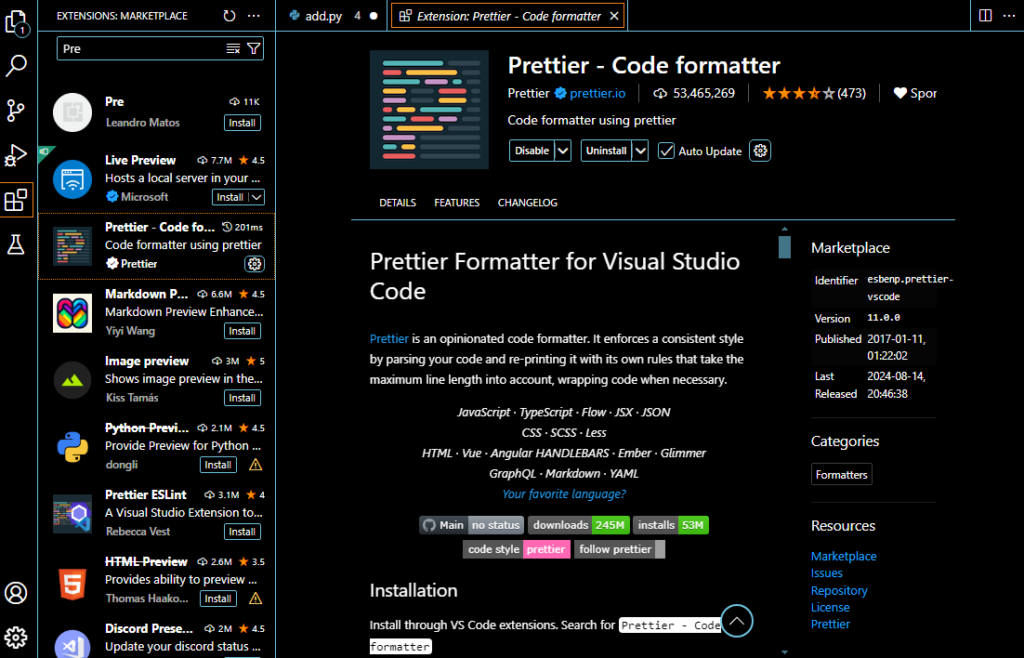 Prettier - Code Formatter