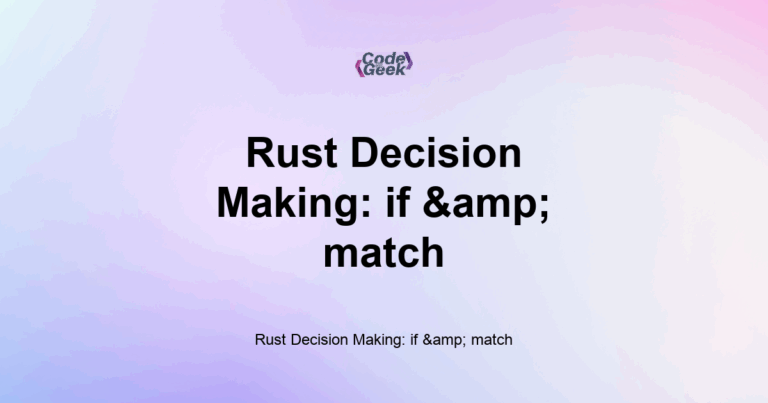 Featured Image For: Rust Decision Making: If & Match