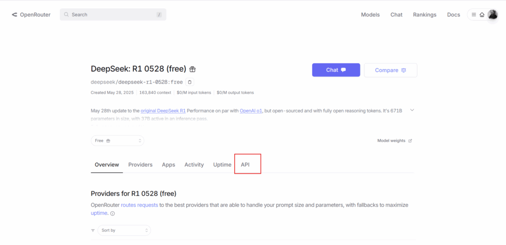 API option