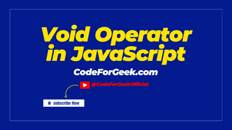 Void Operator In JavaScript