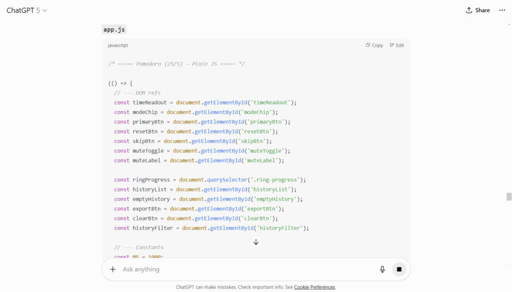 JS code