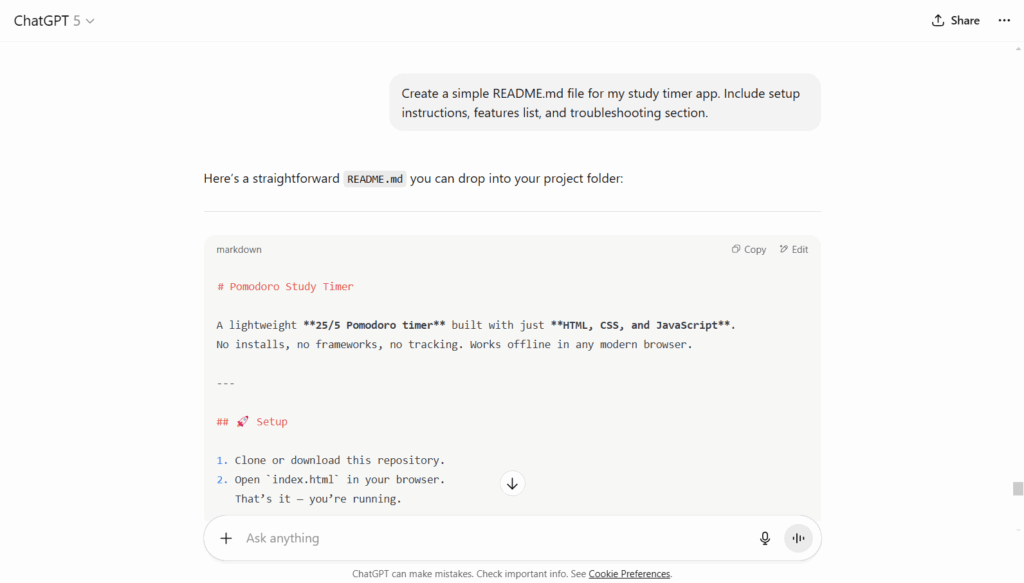 Create documentation