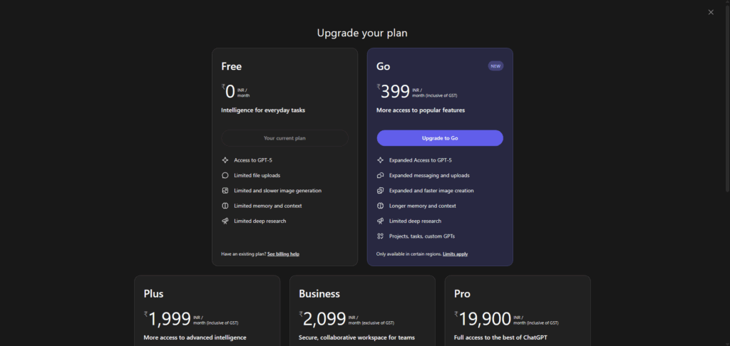 ChatGPT Go Plan