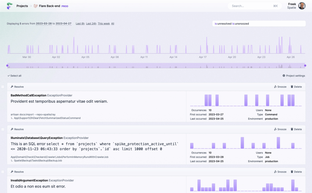 Modern Error Tracking Tools Flare