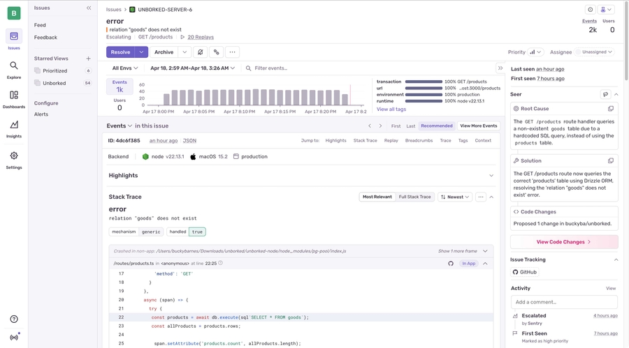 Modern Error Tracking Tools Sentry