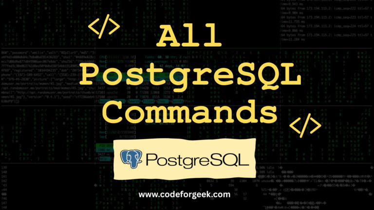 All PostgreSQL Commands