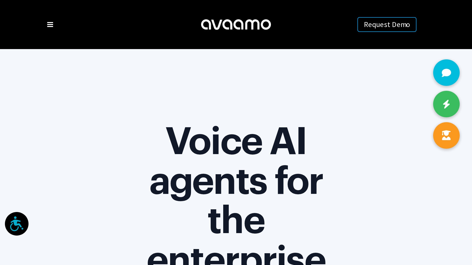 Avaamo official homepage for enterprise voice AI agents