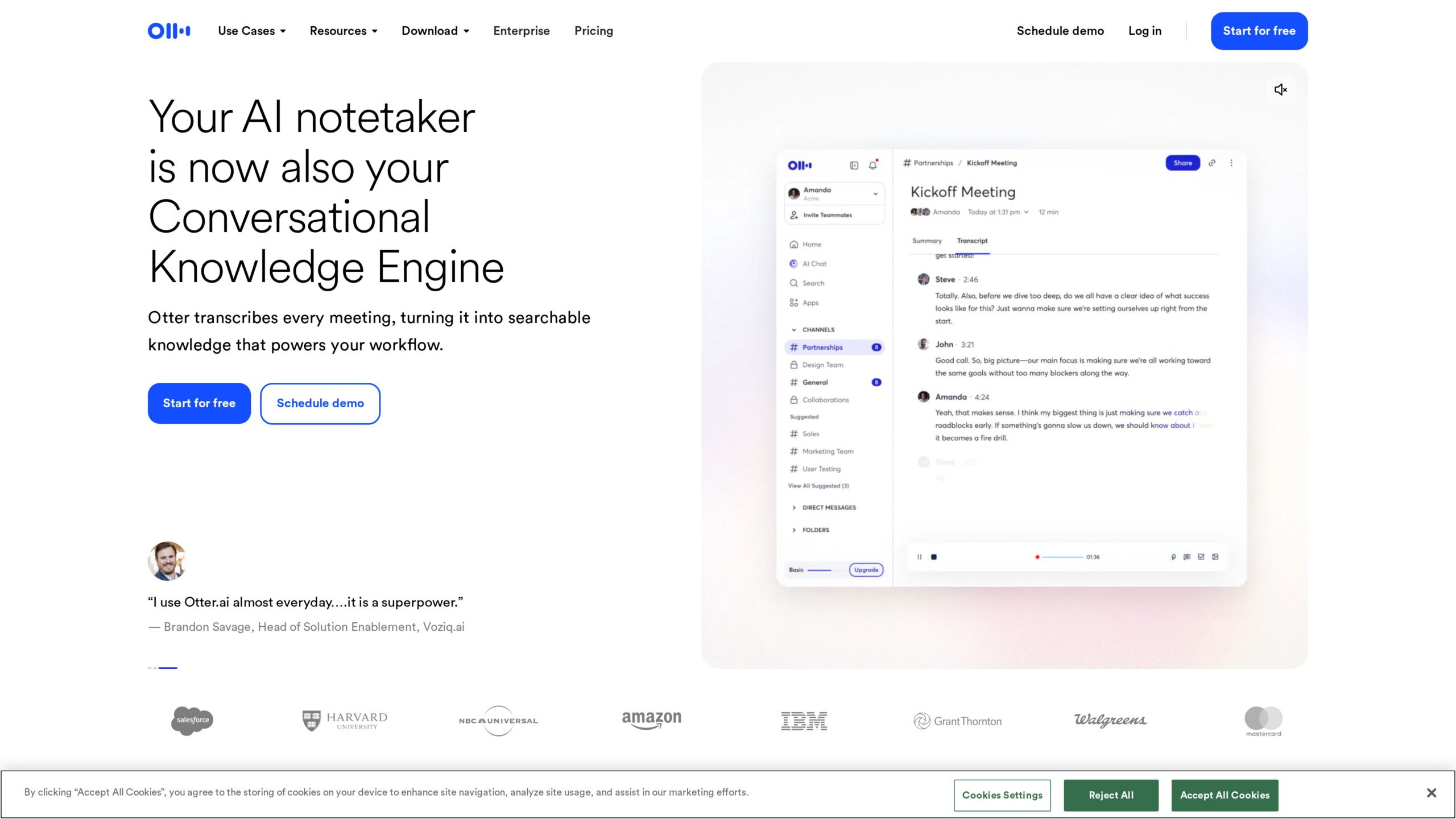 Otter.ai homepage