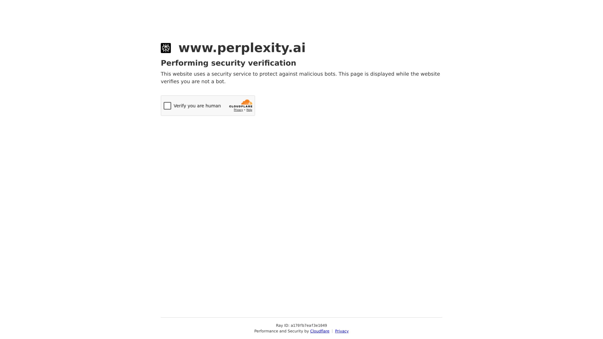 Perplexity AI homepage