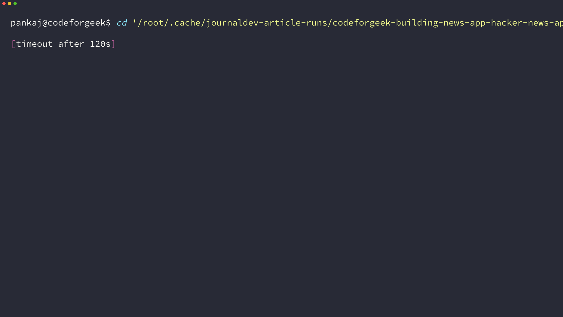 Terminal showing a passing Hacker News story test and Angular production build