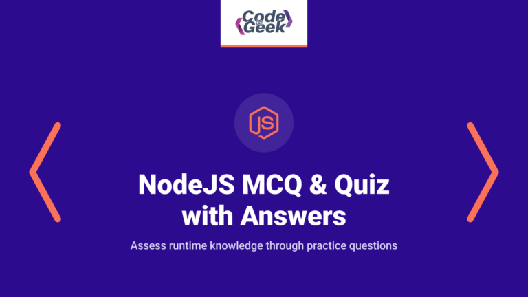 100 NodeJS MCQ (Multiple Choice Questions) & Quiz with Answers