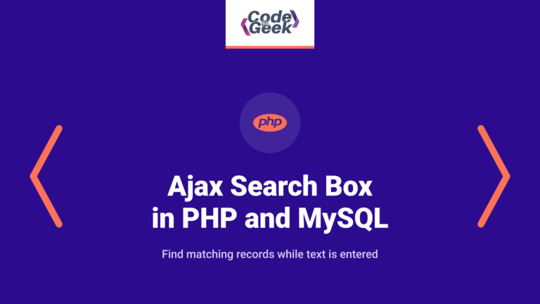 Ajax Search Box in PHP and MySQL