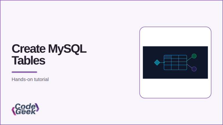 Featured banner for Node.js MySQL create table tutorial