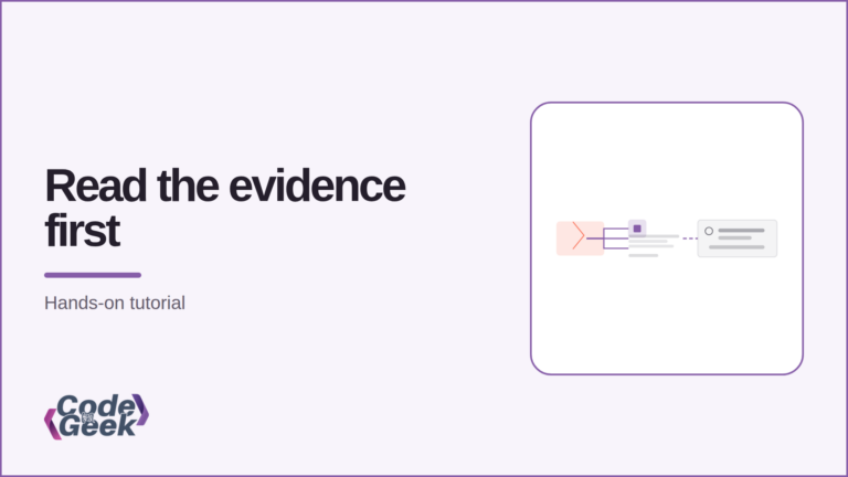 Illustration of a failing workload branching into three evidence read-outs and a tool layer