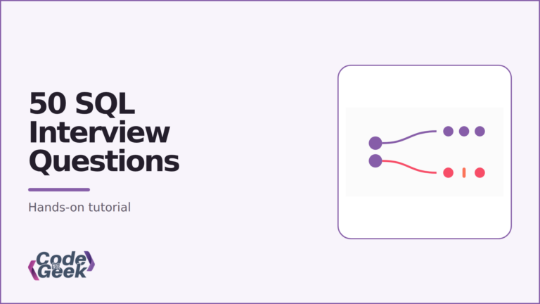 50 SQL interview questions hands-on tutorial banner showing how tied rows split ranking functions