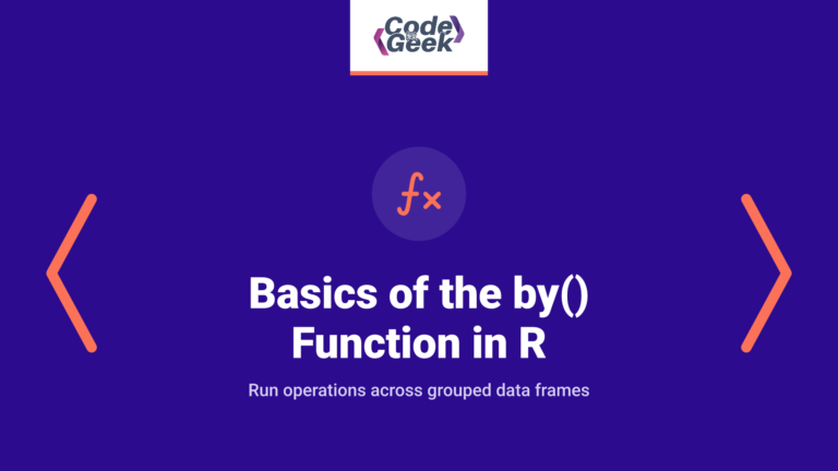 Basics of the by() function in R