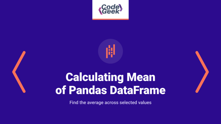 Calculating the Mean of Pandas DataFrame in Python