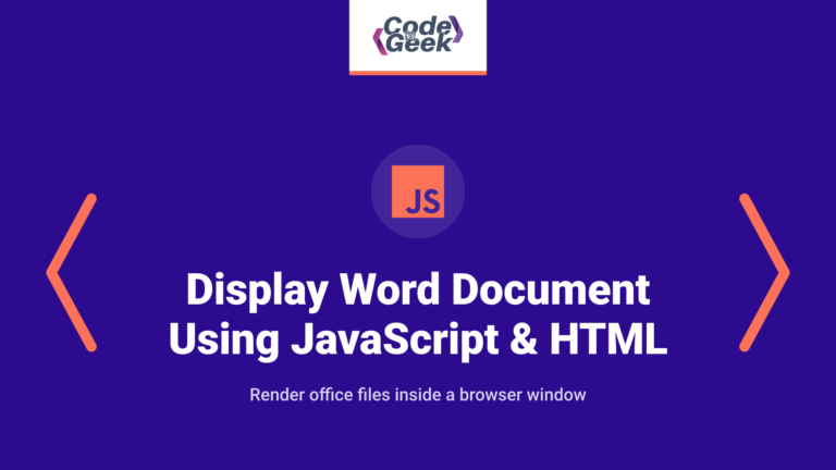 Display Word Document as Web Page in Browser Using JavaScript & HTML