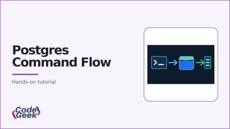 Conceptual flow from a terminal command to PostgreSQL and result rows