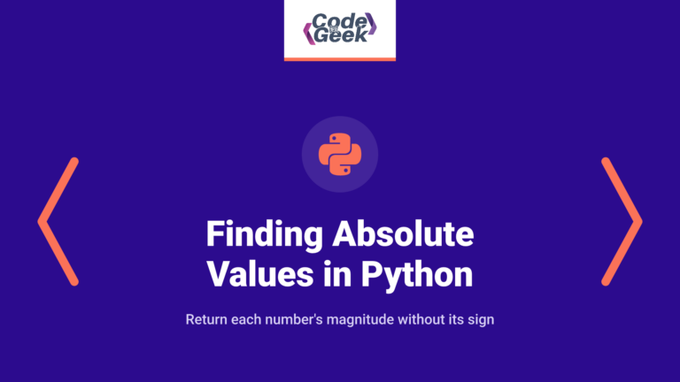 Finding Absolute Values in Python