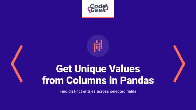 Get Unique Values from Columns in Pandas DataFrame