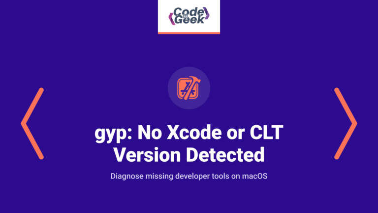 gyp: No Xcode or CLT version detected macOS