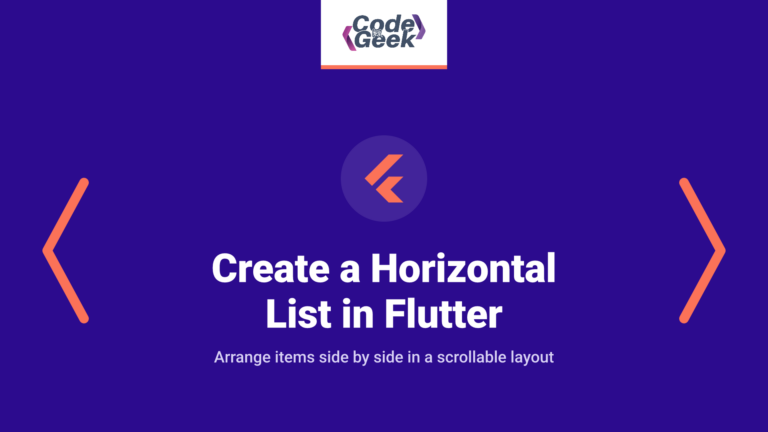 Create a Horizontal List in Flutter
