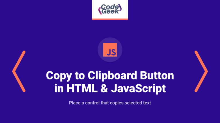 How to Create a Copy to Clipboard Button in HTML & JavaScript (Copy Text to Clipboard Code)