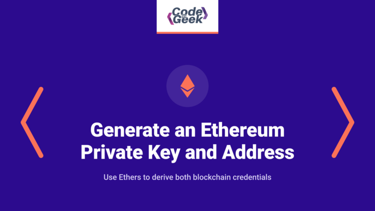 Generate an Ethereum Private Key and Address with Ethers