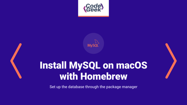 Install MySQL on macOS with Homebrew