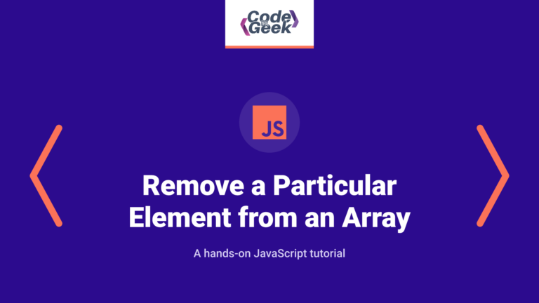 How to Remove a Particular Element from an Array in JavaScript