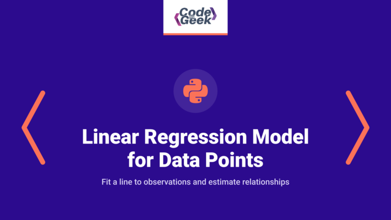 Linear Regression Model for Data Points