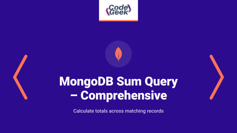 MongoDB Sum Query – Comprehensive Guide