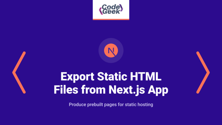 Export Static HTML Files from Next.js App