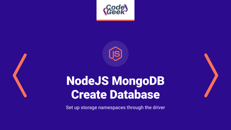 NodeJS MongoDB Create Database